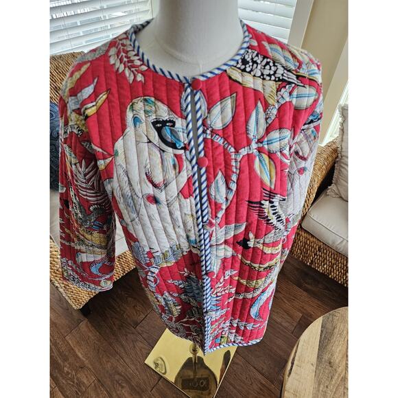 Liza Byrd The Madeline Reversible Quilted Jacket Women's Size L Scarlett Monkey - Picture 2 of 10